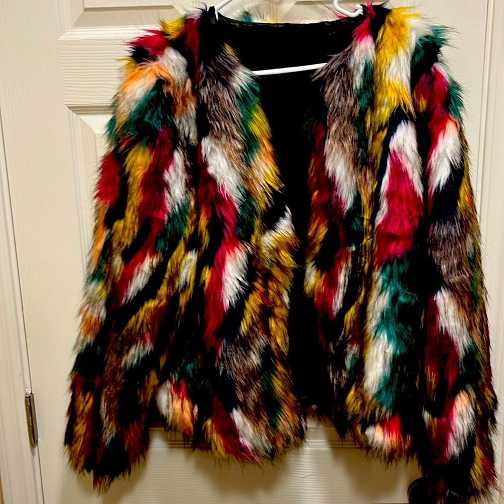 Women’s Rainbow Faux Fur jacket